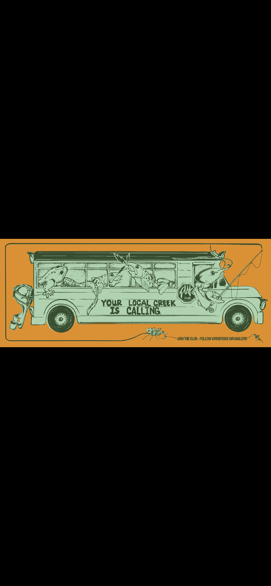 Fish Bus - Fly Fishing Bumper Sticker