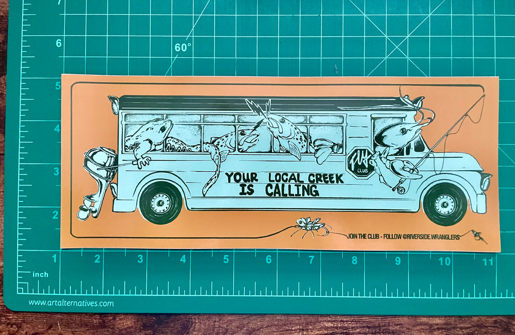 Fish Bus - Fly Fishing Bumper Sticker